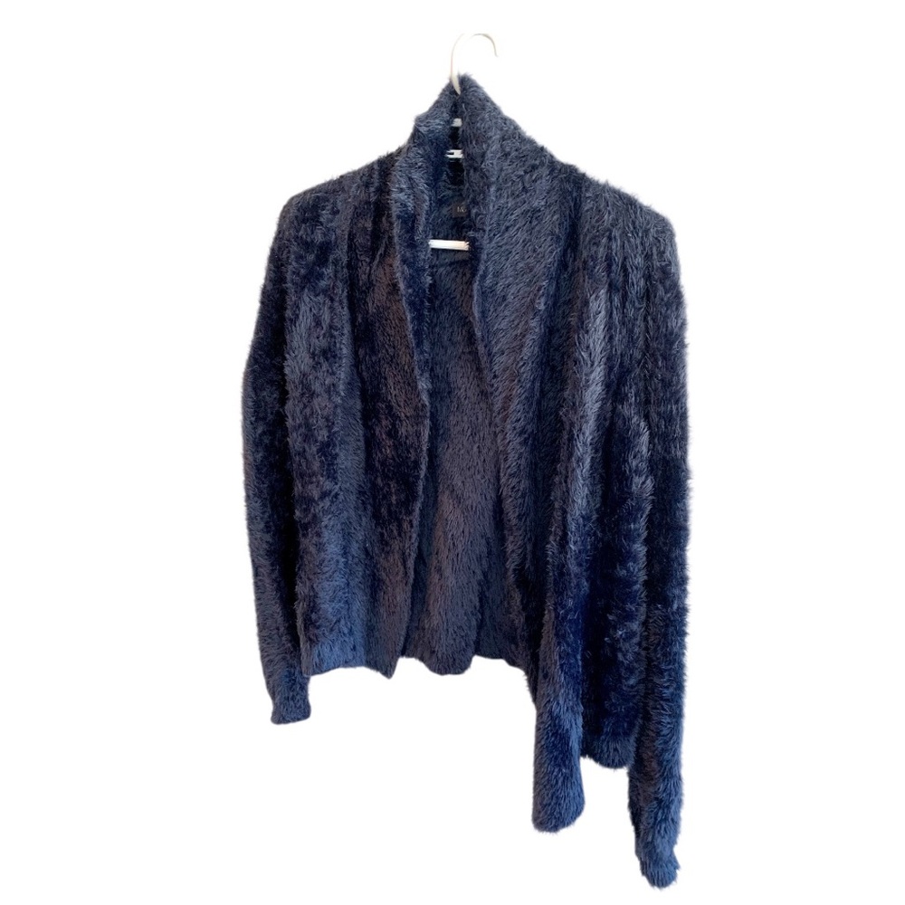 Navy Blue Woman’s Fuzzy Cardigan by M & S Collection